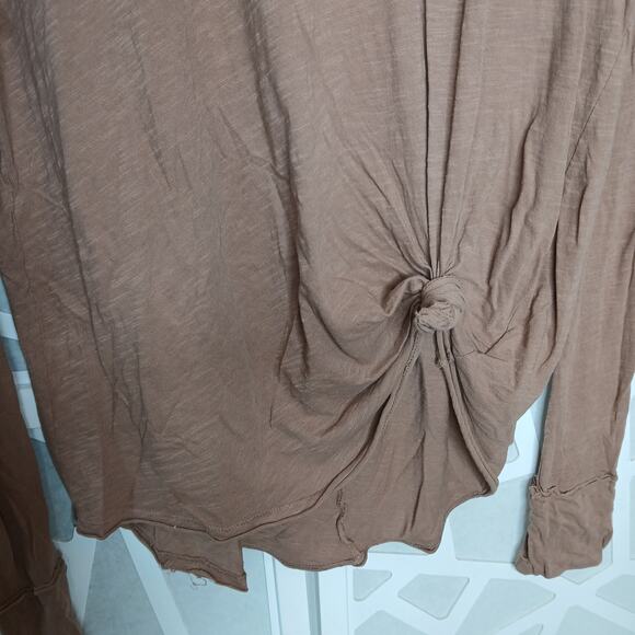 We The Free Brown Long Sleeve Oversize Top Womens MD Lagenlook Boho Minimalist - Picture 4 of 12